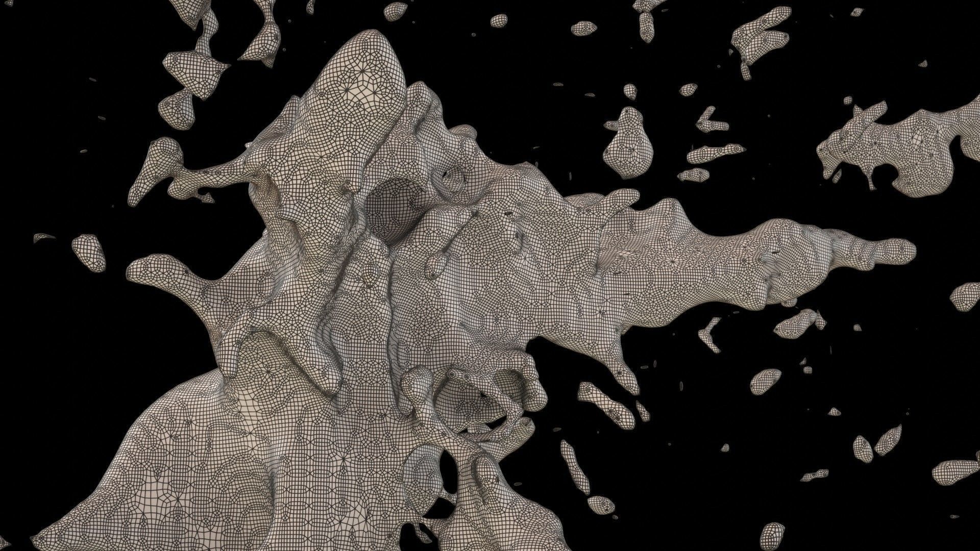 Splash 1 Low-poly 3D model_6