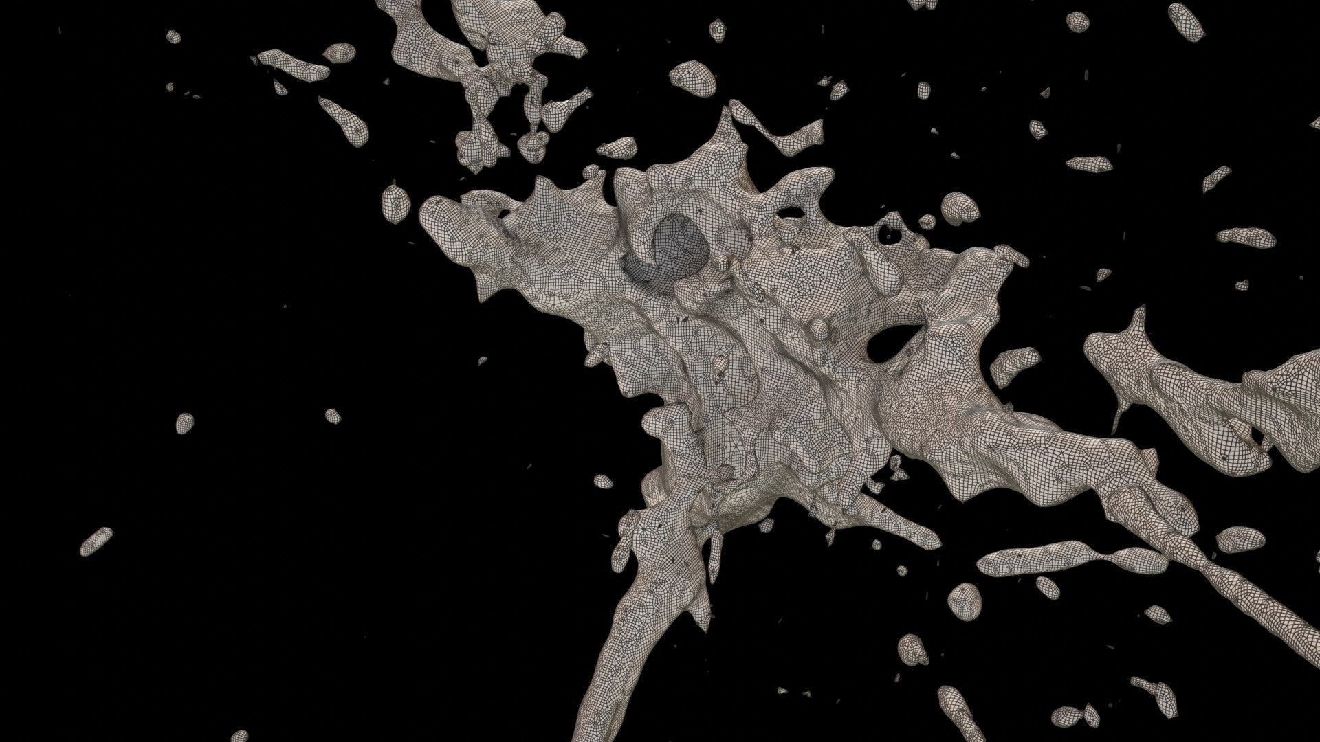 Splash 1 Low-poly 3D model_7