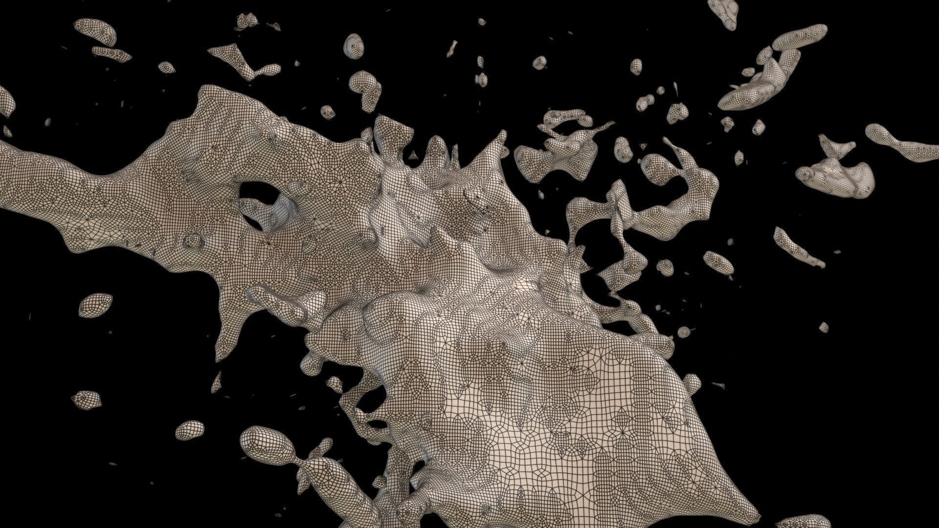 Splash 1 Low-poly 3D model_8