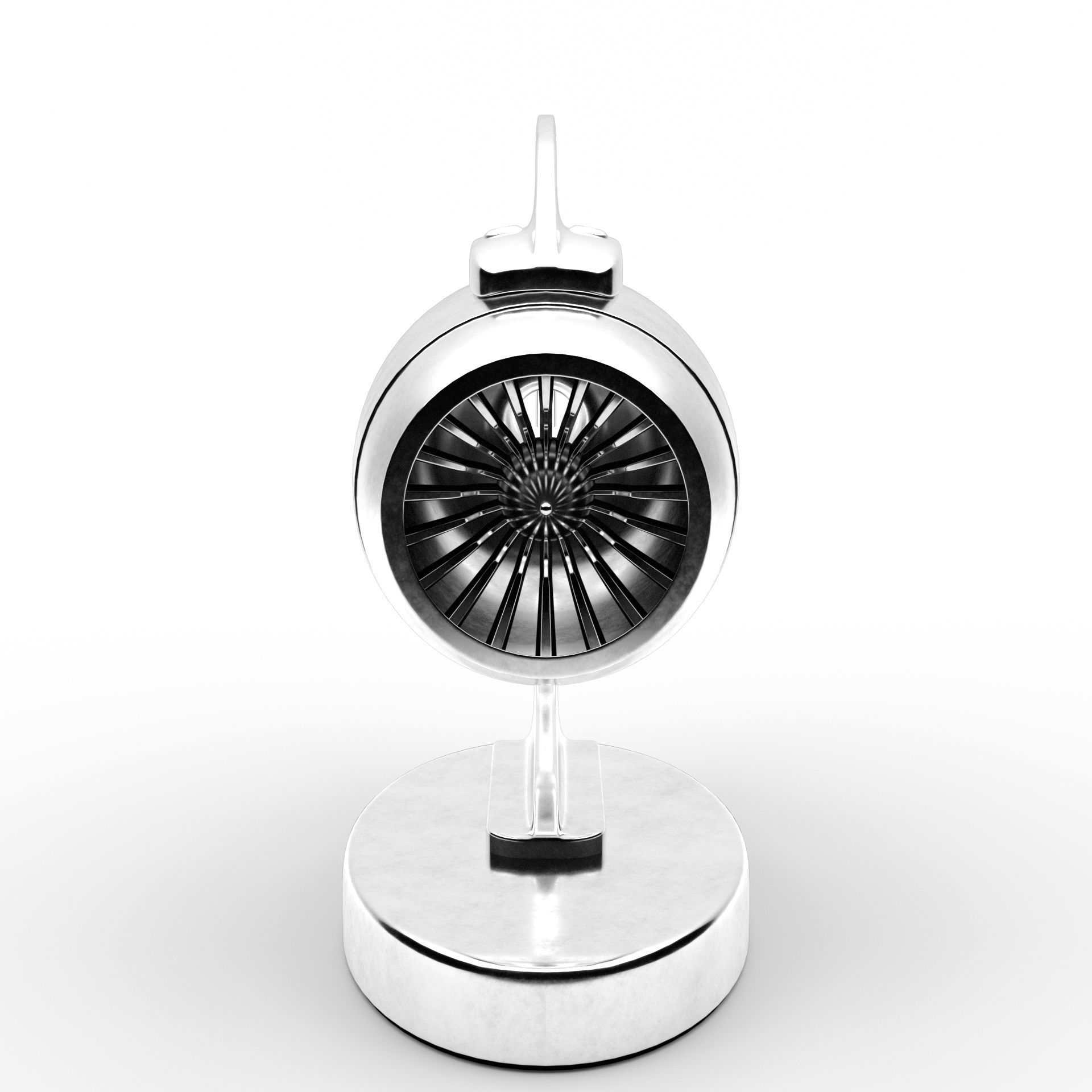 Jet engine statue metal decoration 3D model_2