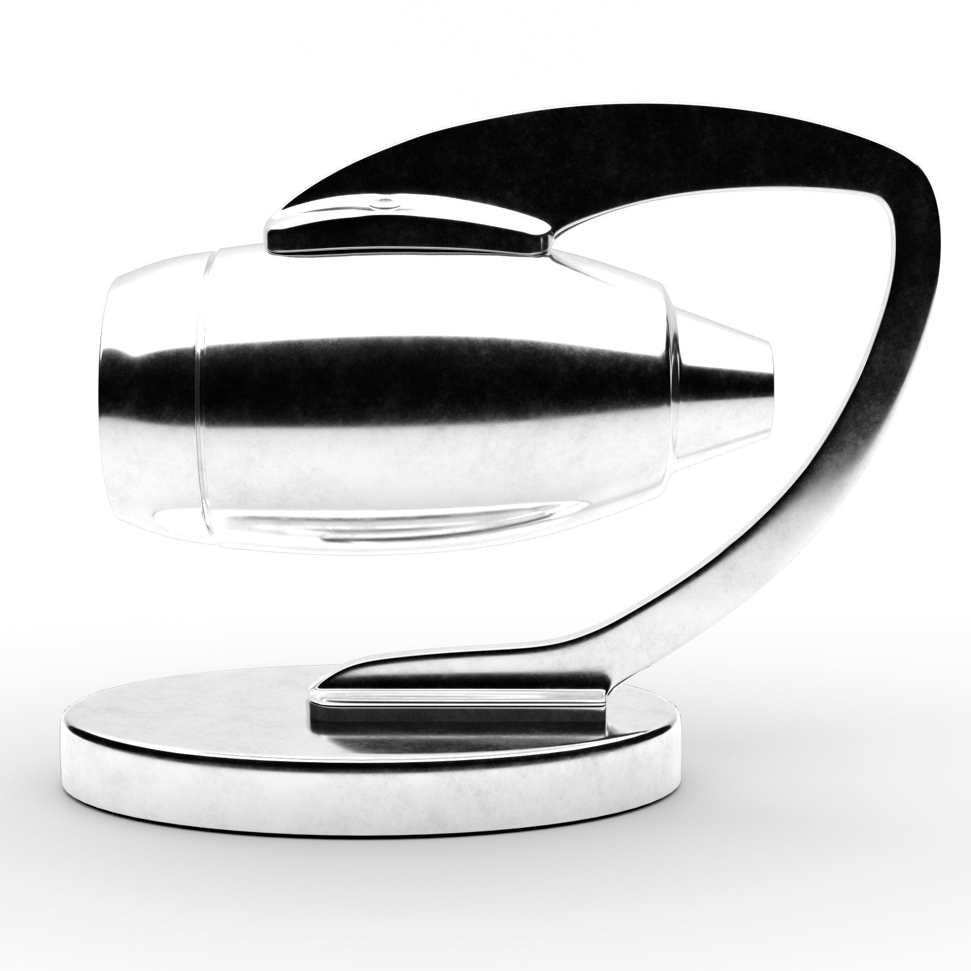 Jet engine statue metal decoration 3D model_1