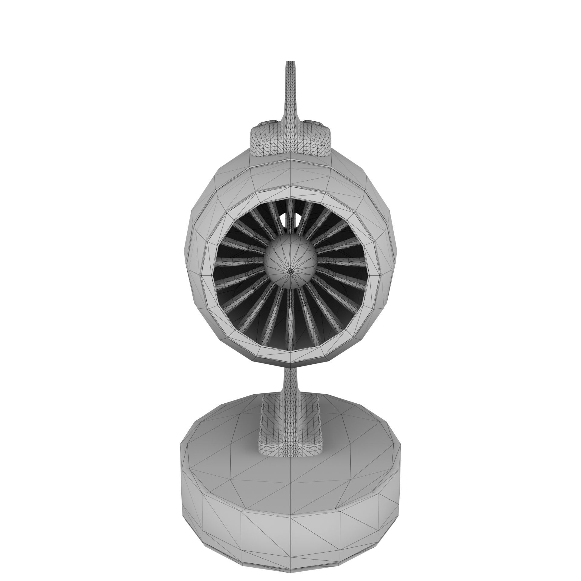 Jet engine statue metal decoration 3D model_7