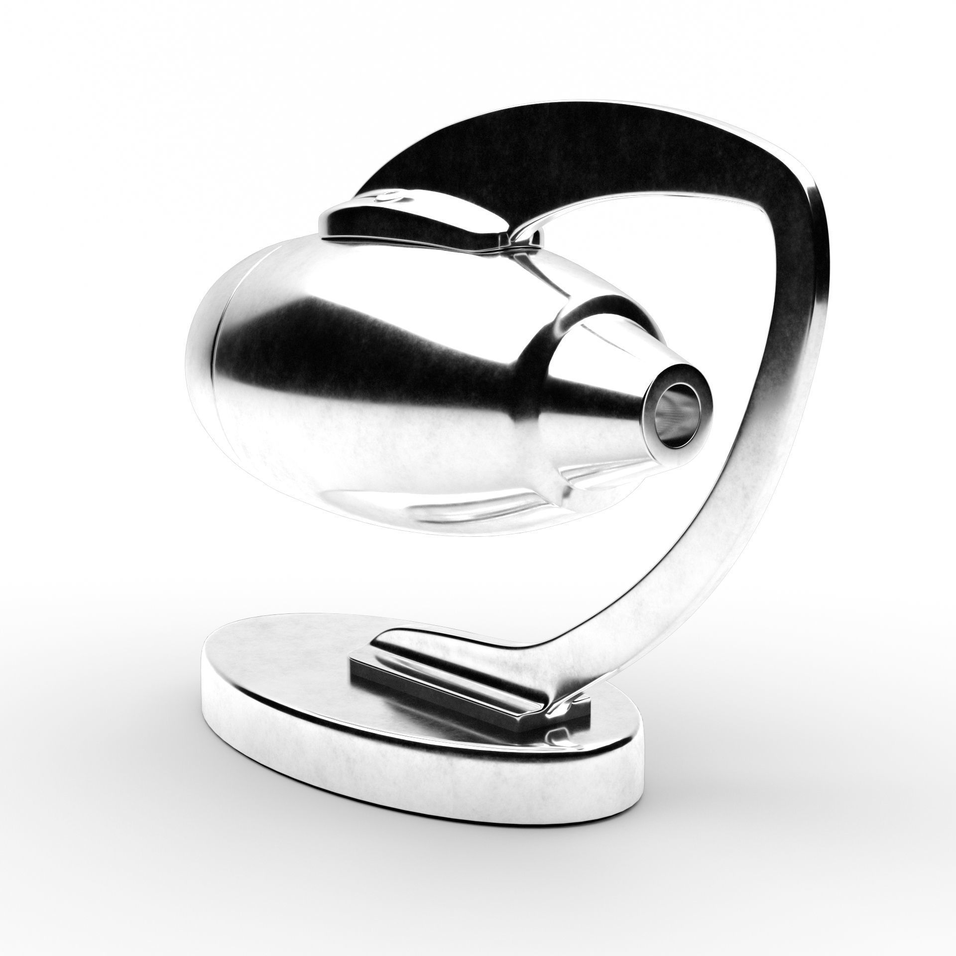 Jet engine statue metal decoration 3D model_3