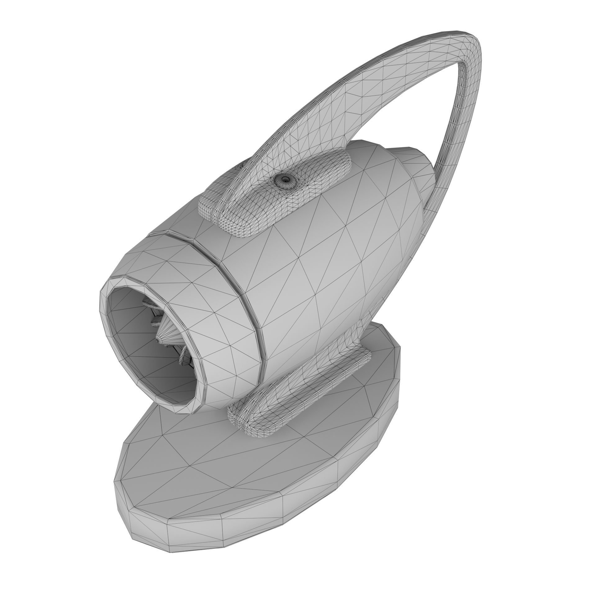 Jet engine statue metal decoration 3D model_9