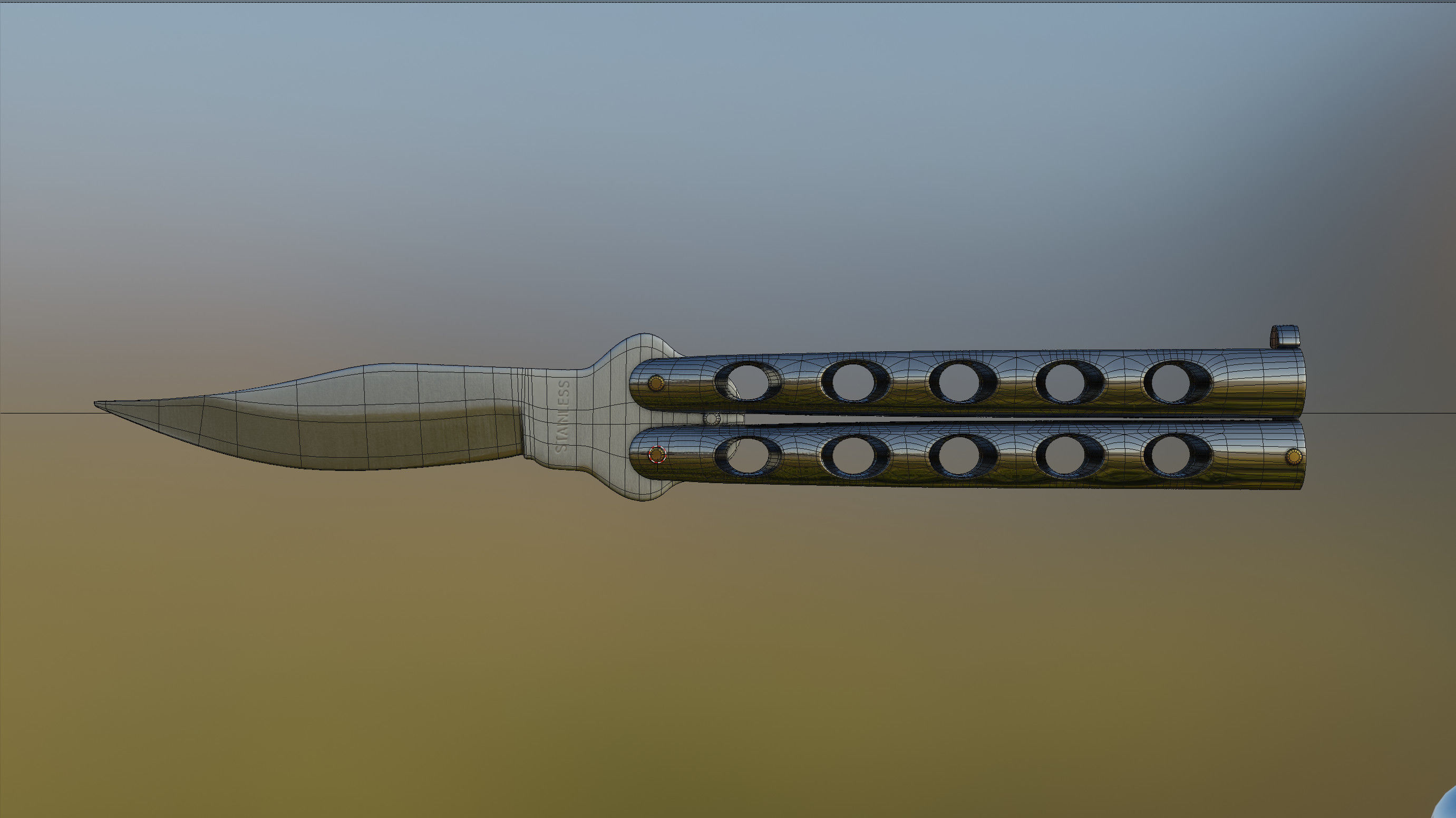 Butterfly knife 3D model_6