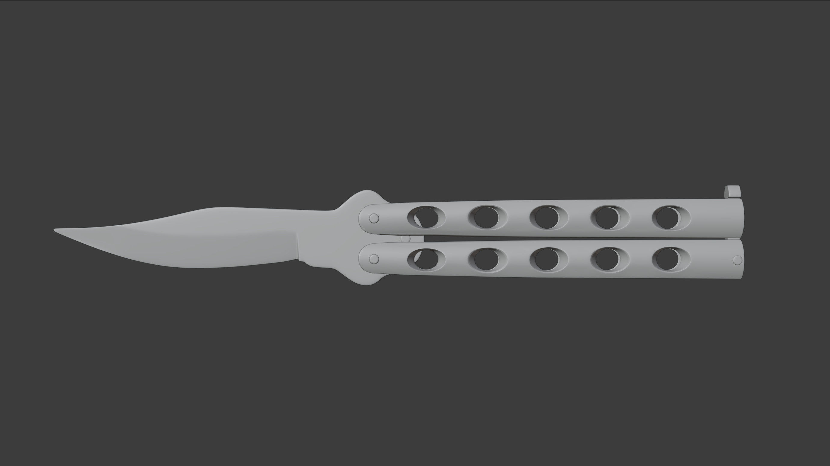 Butterfly knife 3D model_3