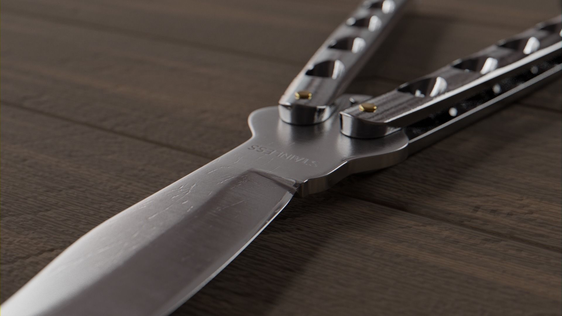 Butterfly knife 3D model_8