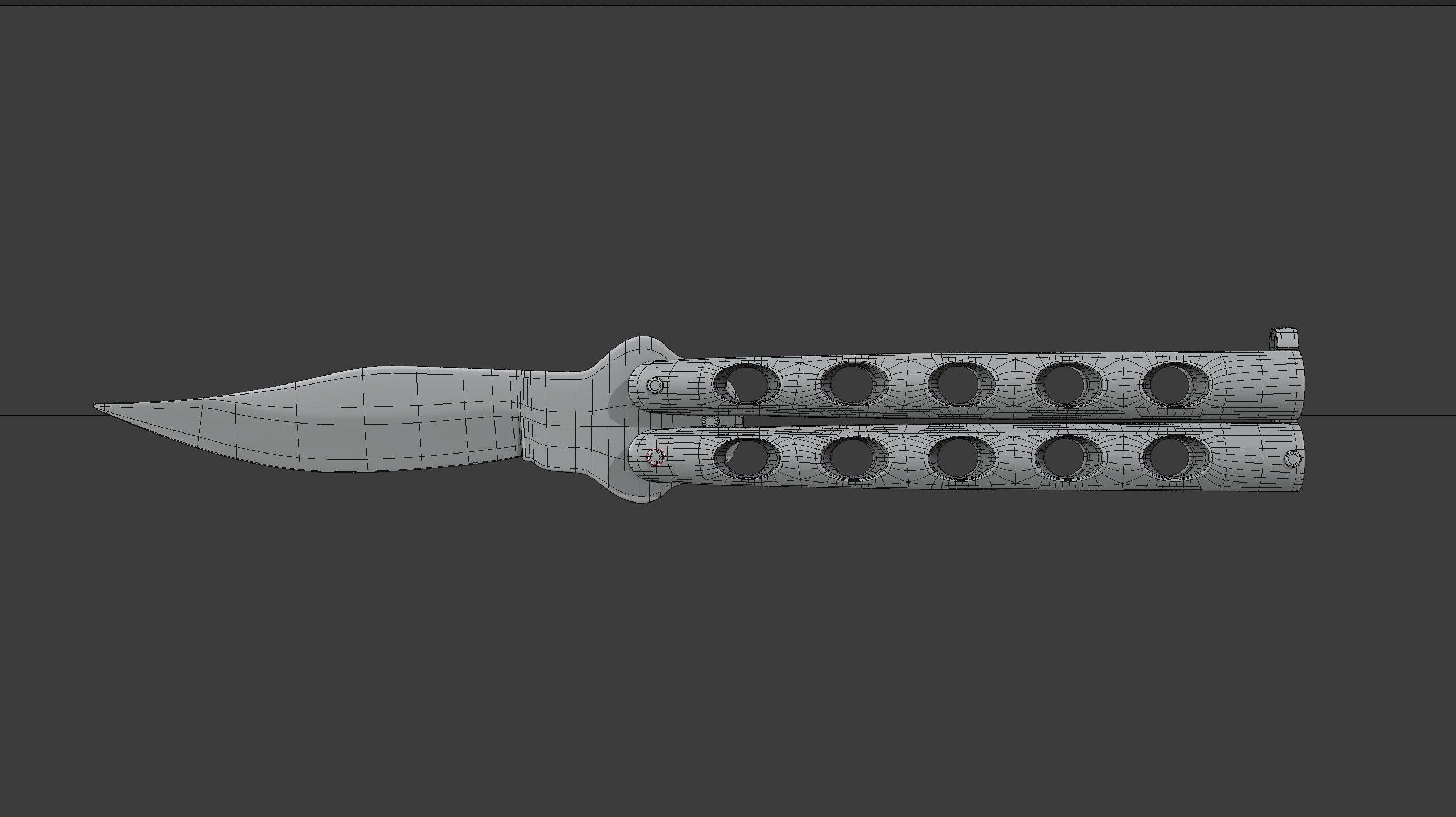 Butterfly knife 3D model_7