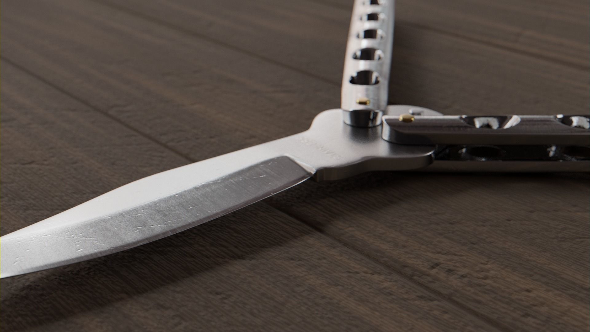 Butterfly knife 3D model_9