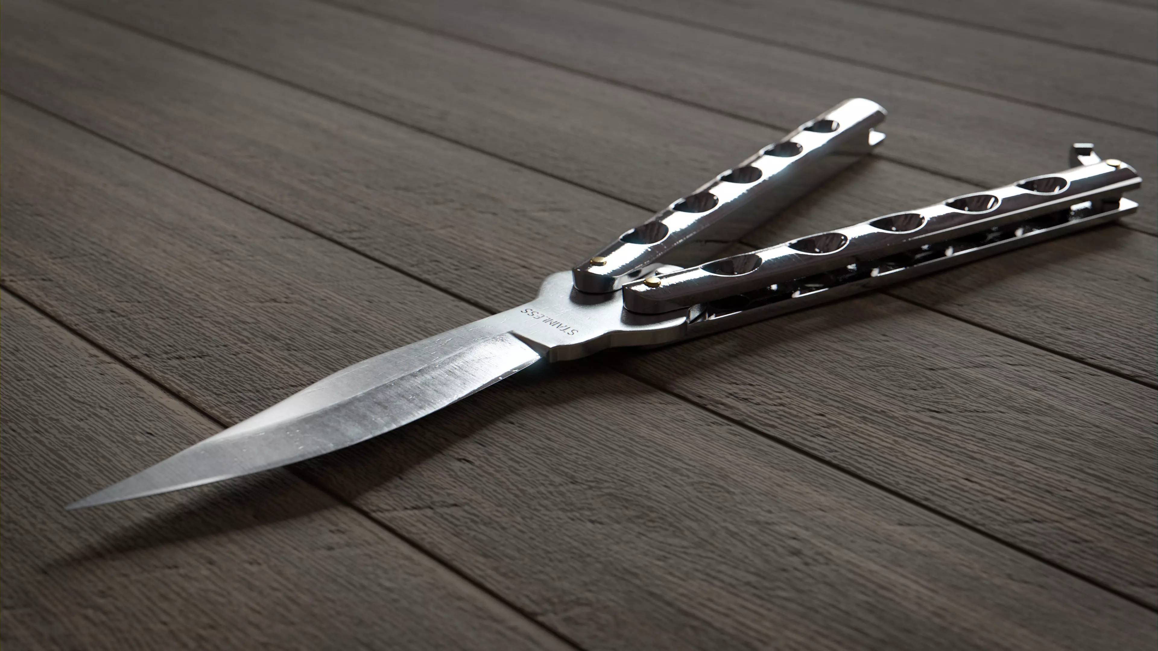 Butterfly knife 3D model_0