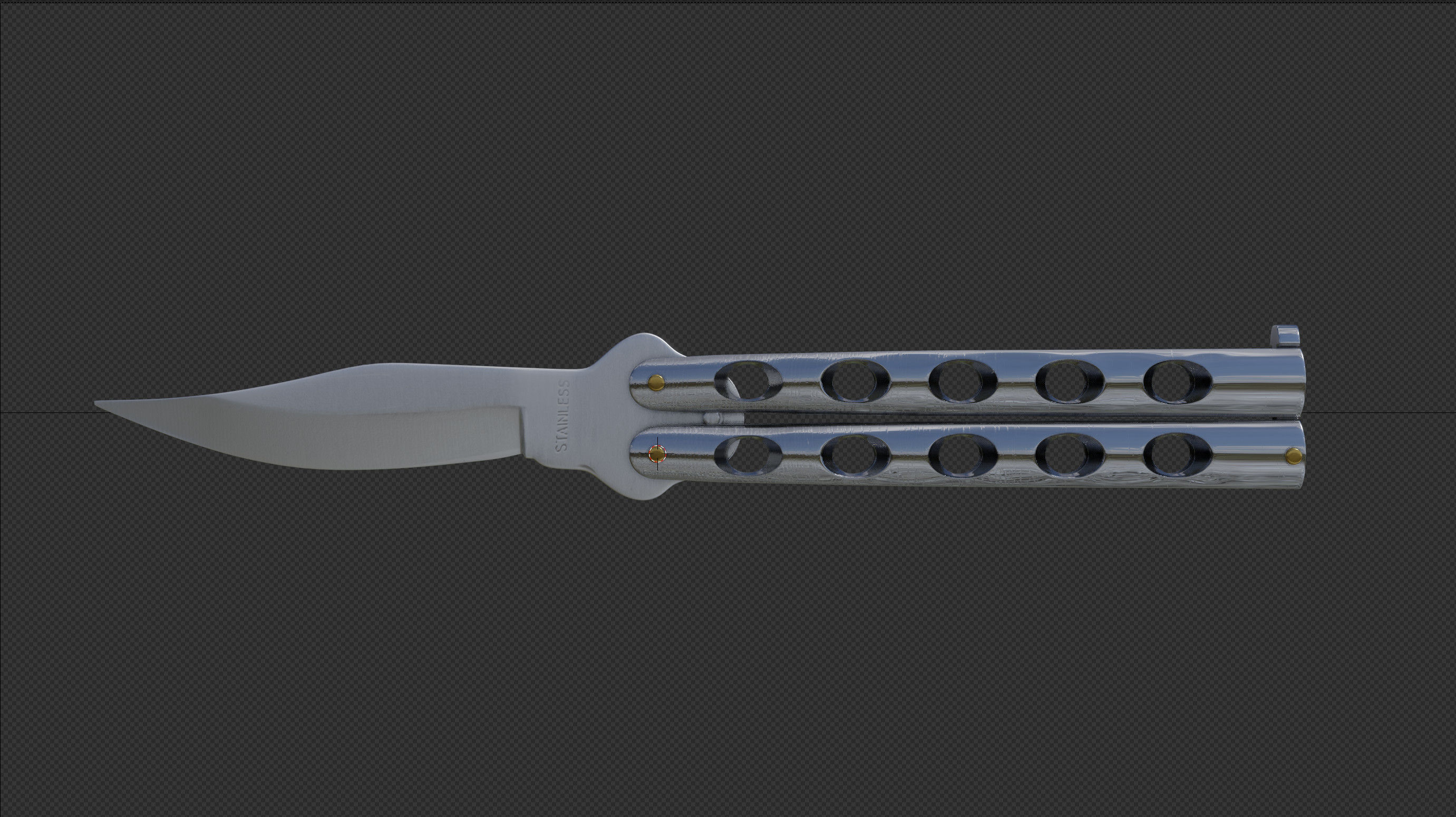 Butterfly knife 3D model_4
