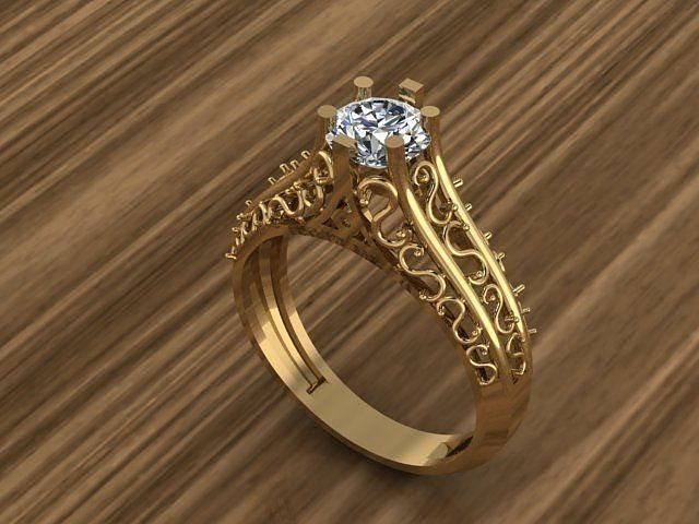 Solitaire Ring 3D print model