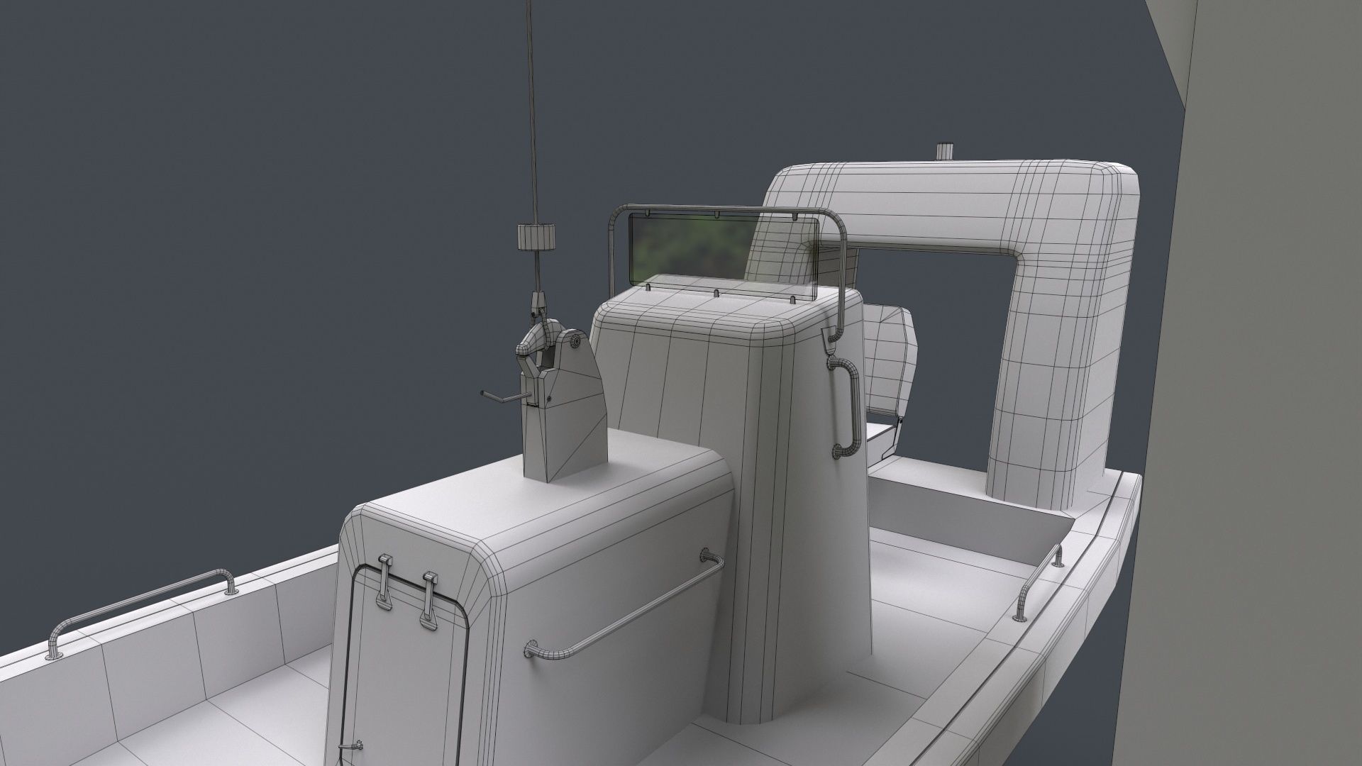 Ship Davit With Motorboat 2 Low-poly 3D model_18