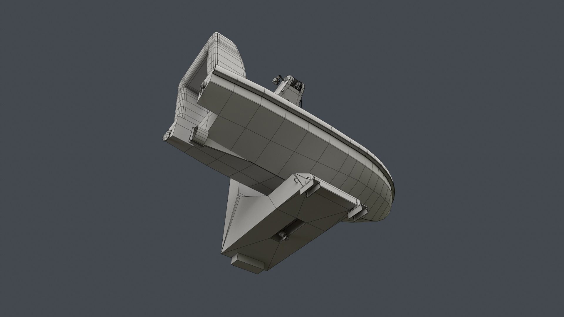 Ship Davit With Motorboat 2 Low-poly 3D model_21