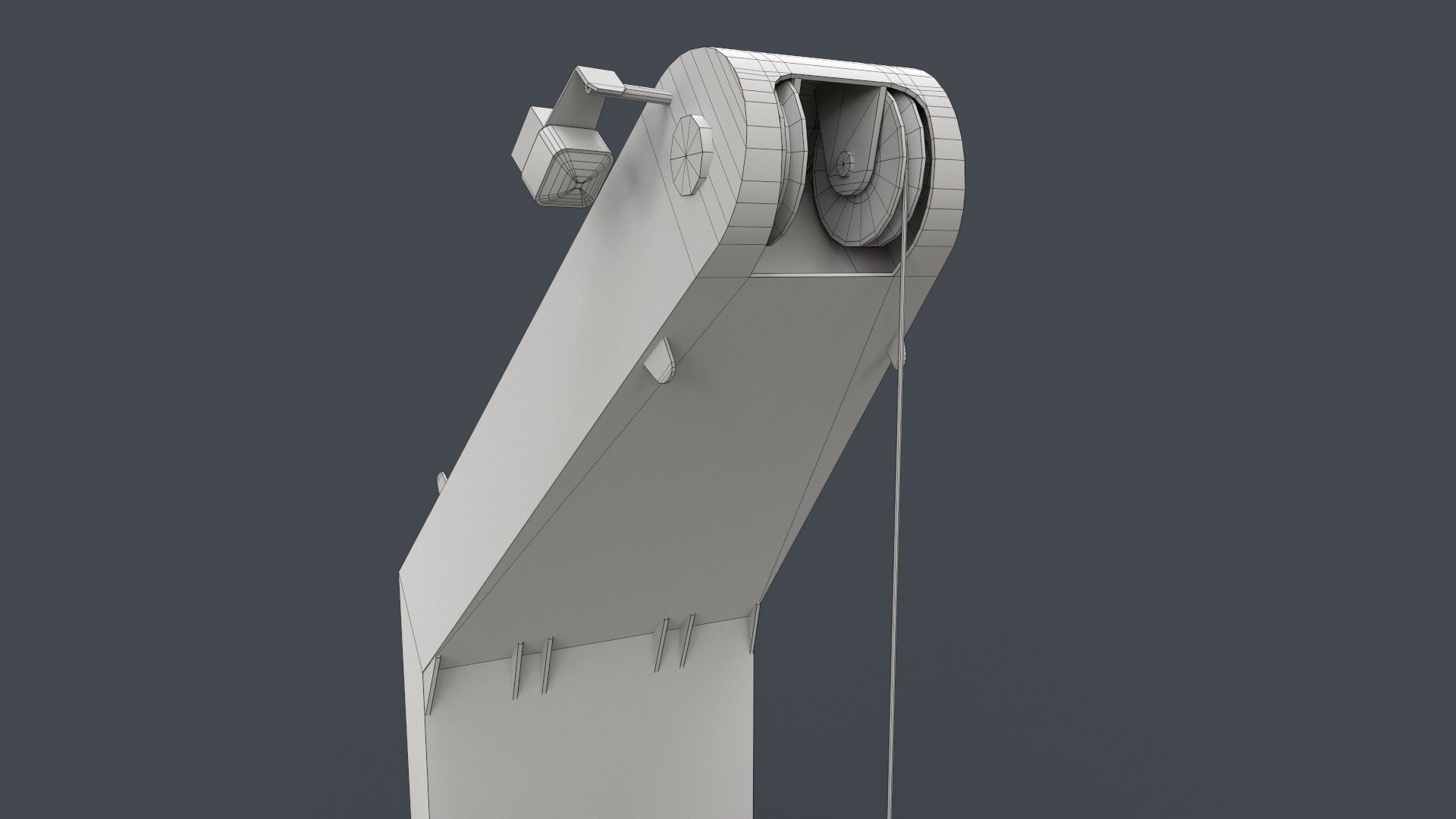 Ship Davit With Motorboat 2 Low-poly 3D model_19