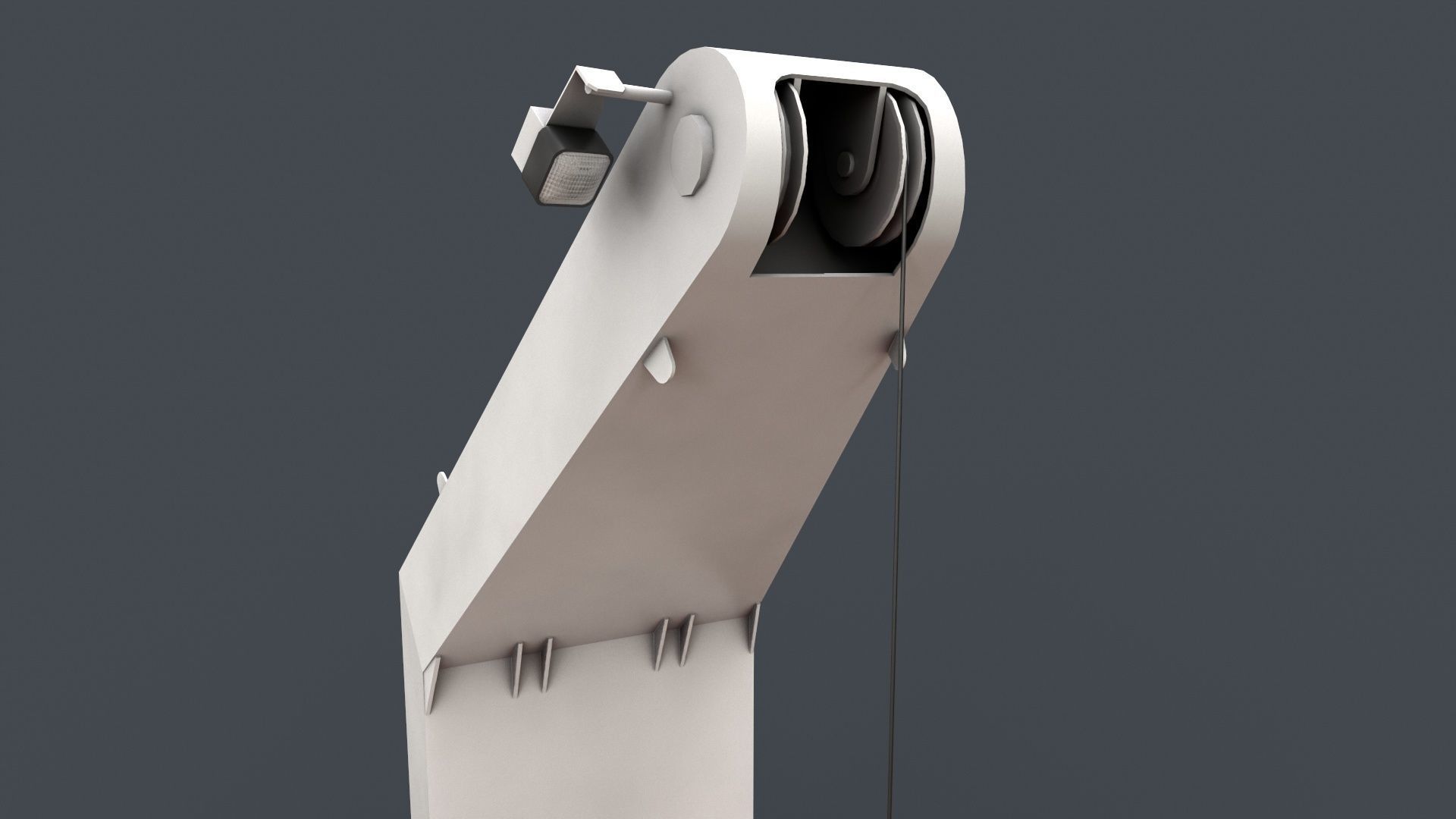 Ship Davit With Motorboat 2 Low-poly 3D model_9