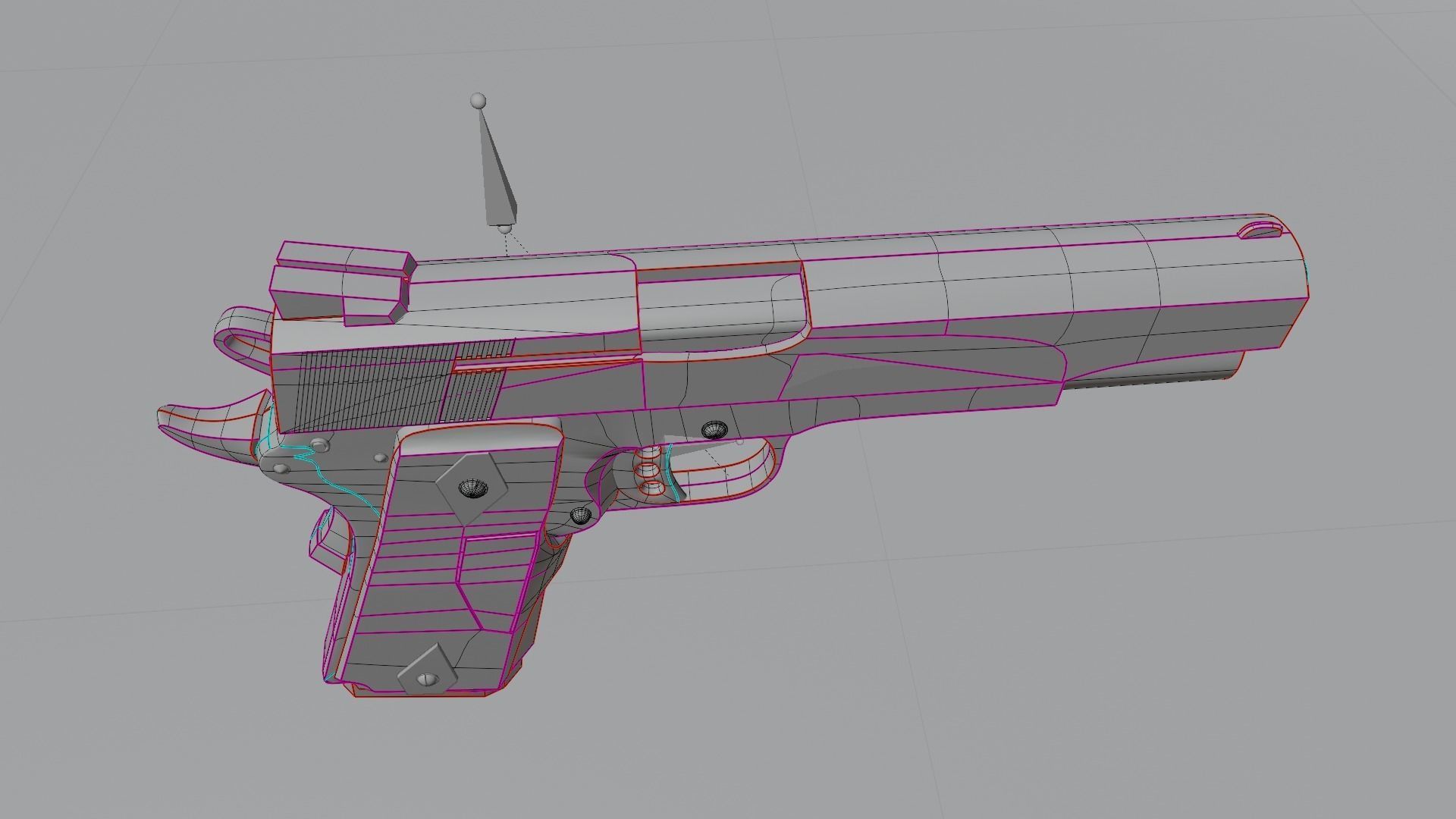 Lowpoly Handgun Model pistol Low-poly 3D model_24