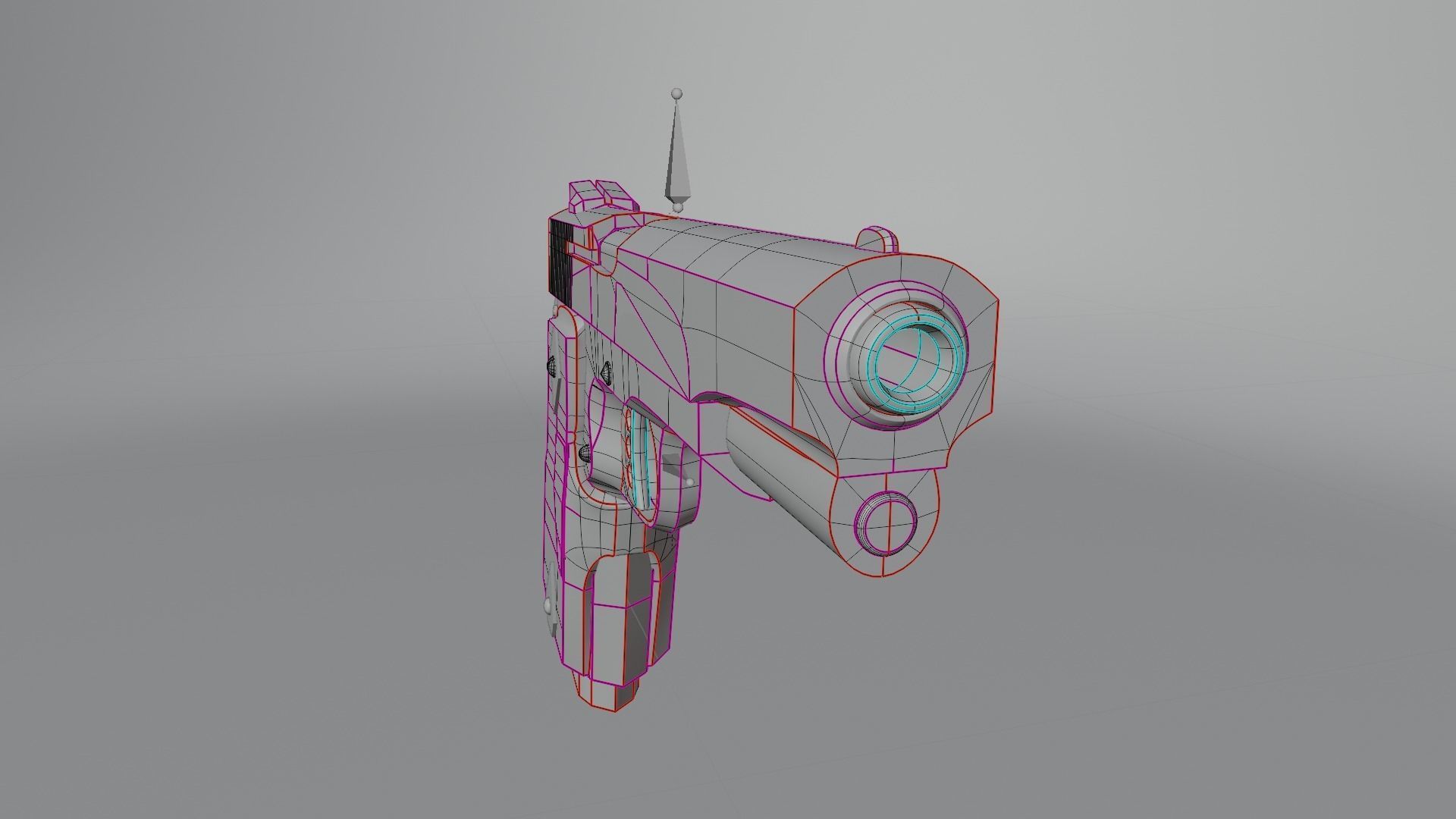 Lowpoly Handgun Model pistol Low-poly 3D model_25