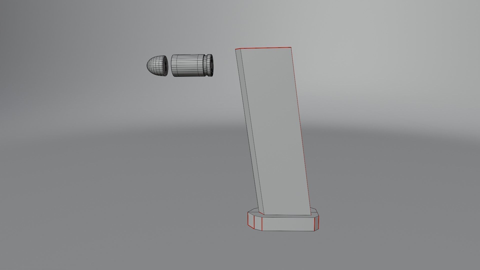 Lowpoly Handgun Model pistol Low-poly 3D model_26