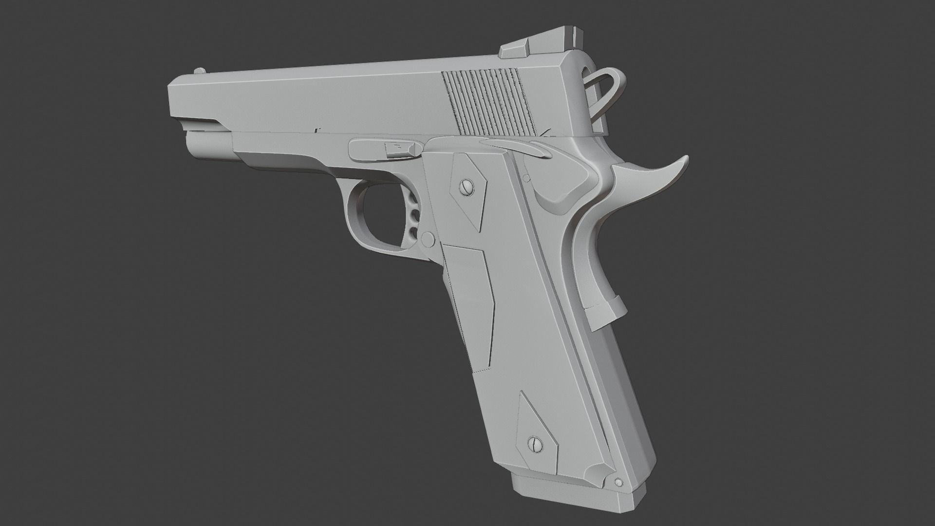 Lowpoly Handgun Model pistol Low-poly 3D model_15