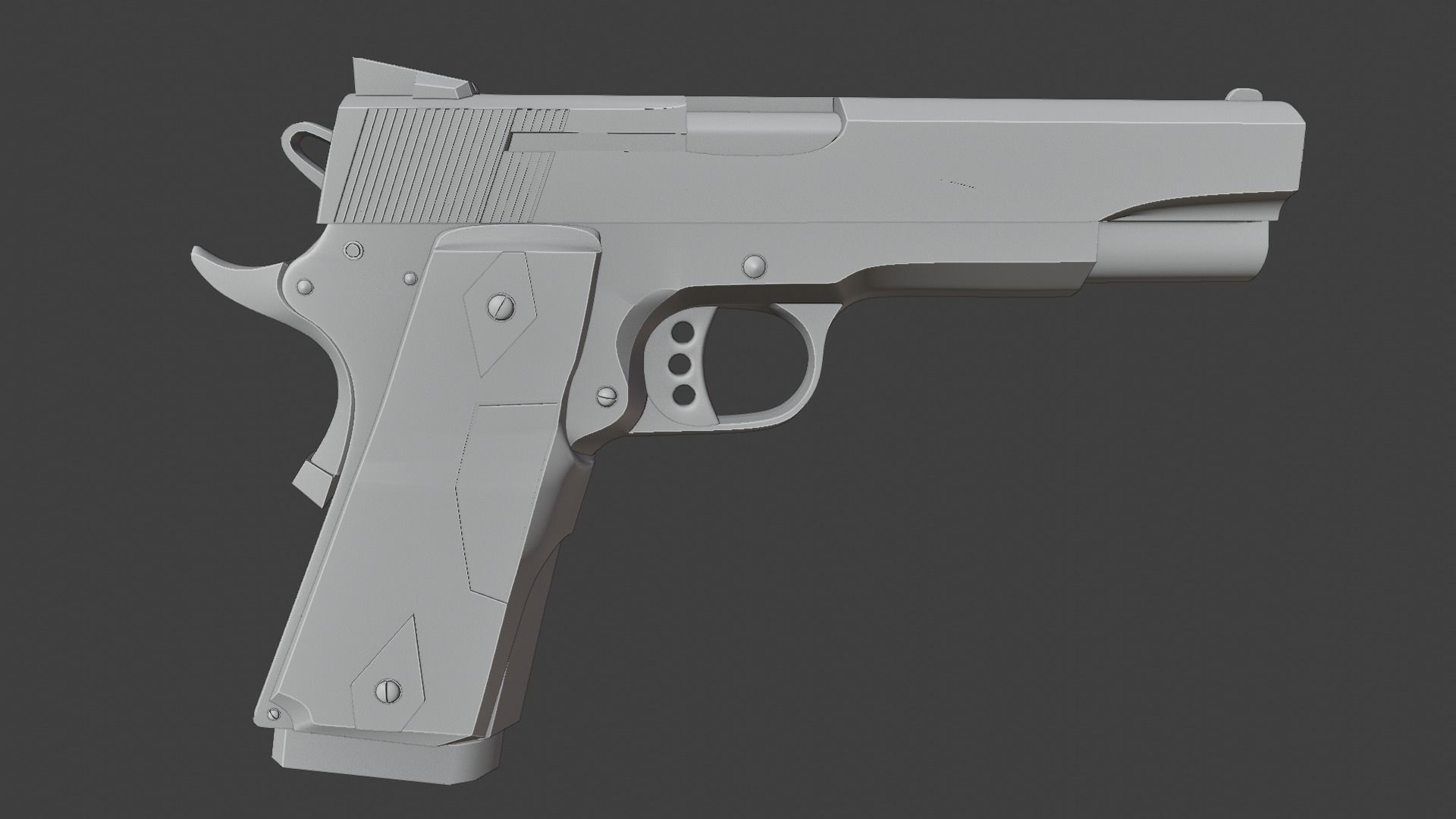 Lowpoly Handgun Model pistol Low-poly 3D model_16