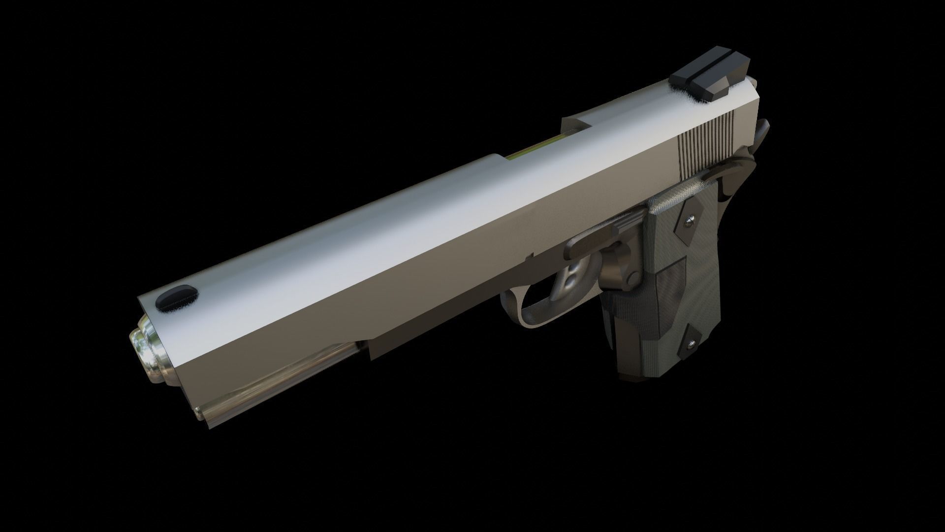 Lowpoly Handgun Model pistol Low-poly 3D model_2