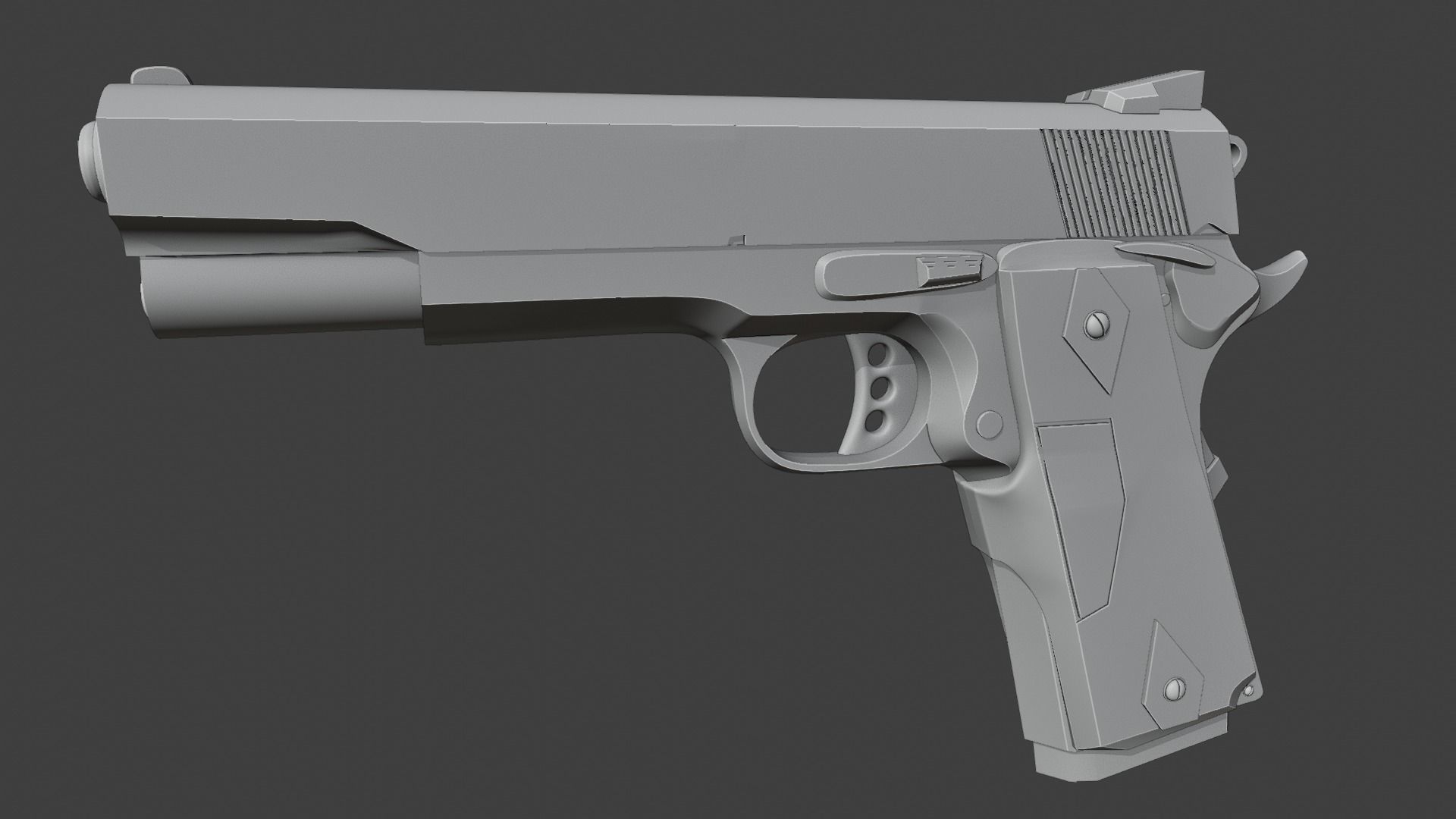 Lowpoly Handgun Model pistol Low-poly 3D model_14