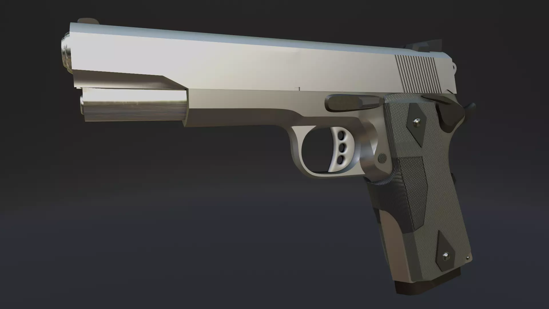 Lowpoly Handgun Model pistol Low-poly 3D model_0