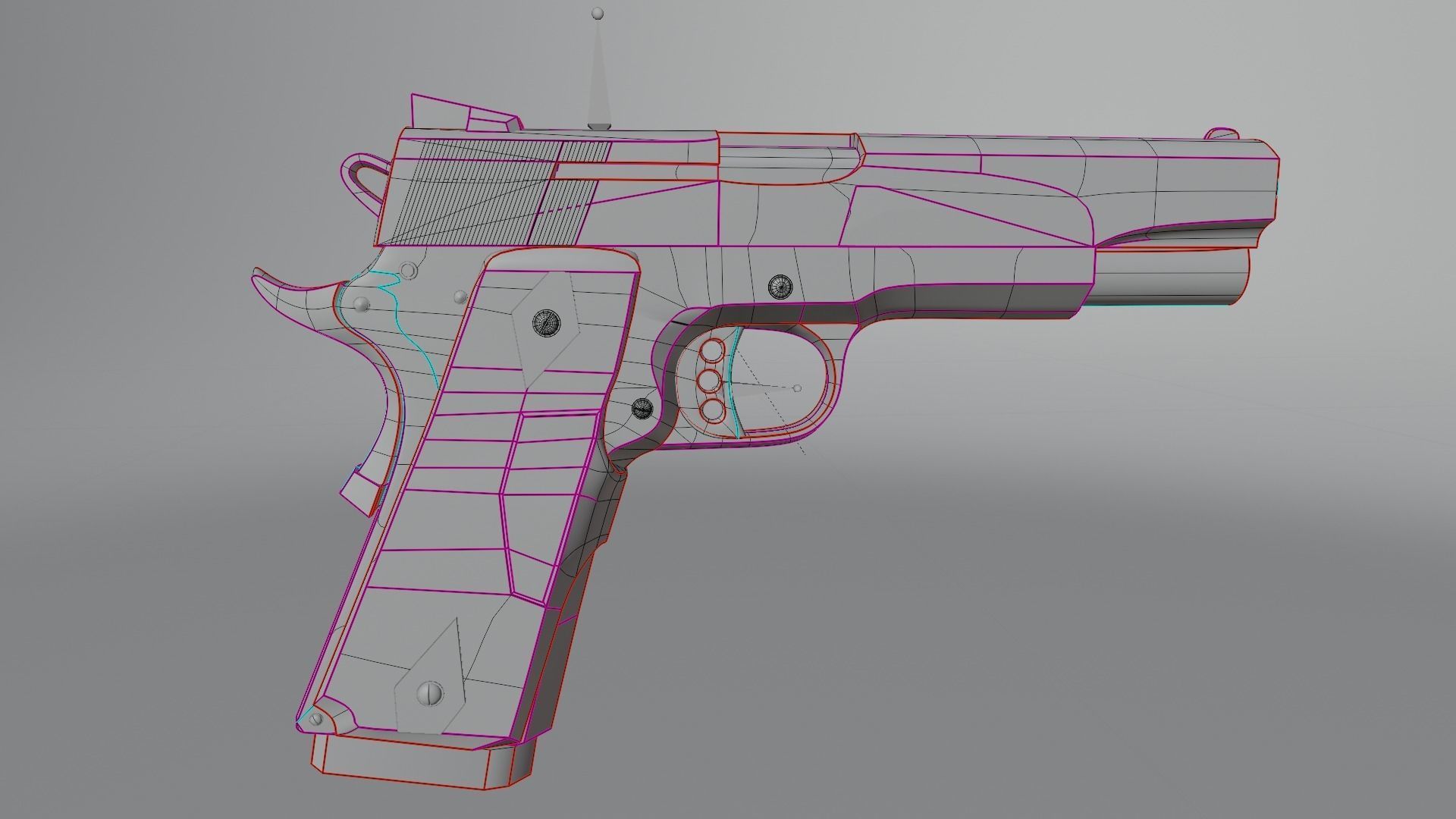 Lowpoly Handgun Model pistol Low-poly 3D model_23