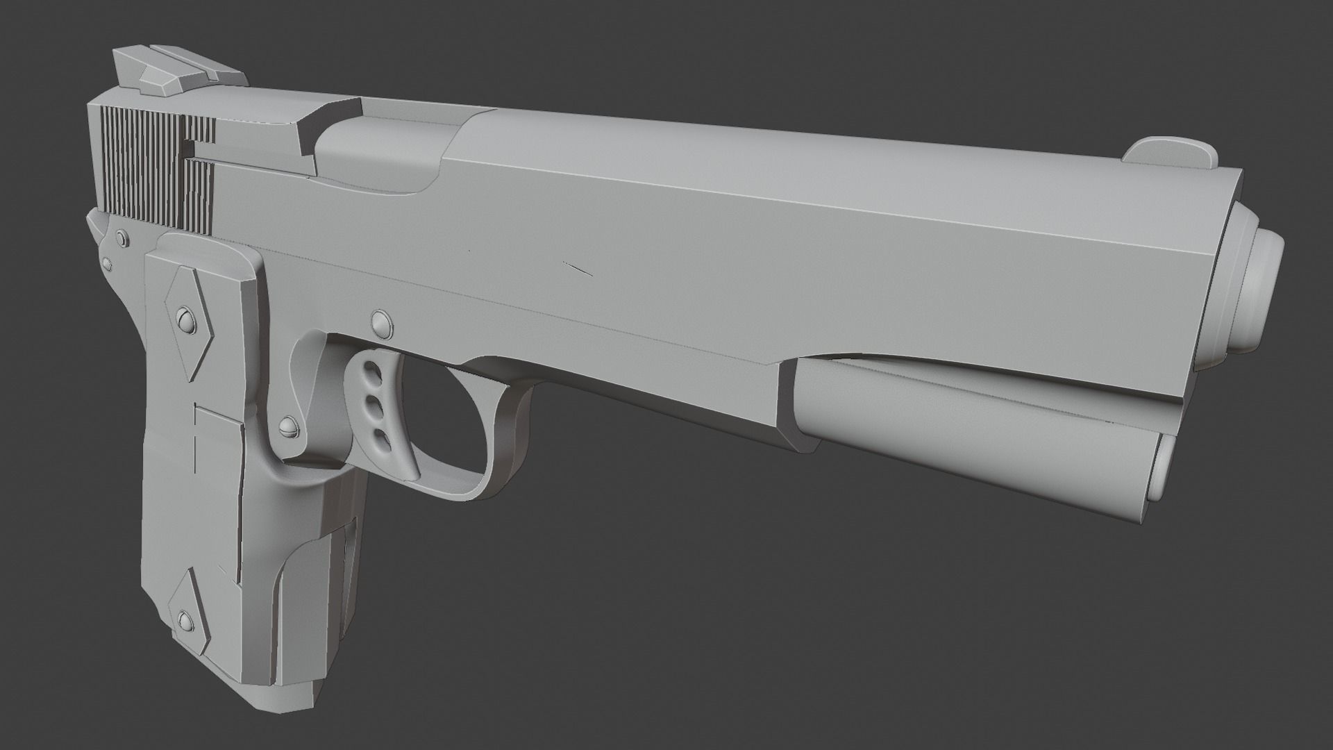 Lowpoly Handgun Model pistol Low-poly 3D model_19