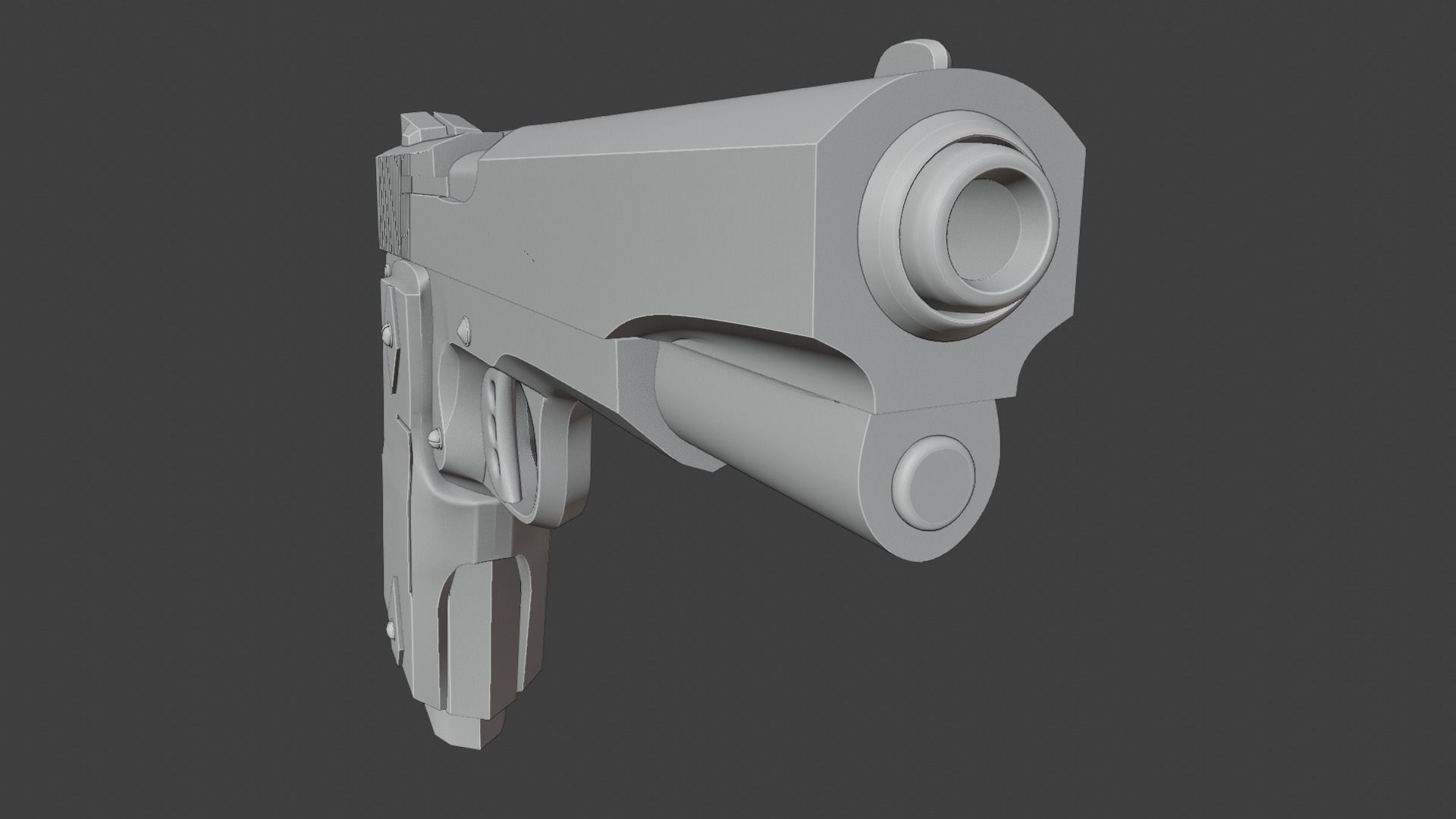 Lowpoly Handgun Model pistol Low-poly 3D model_20