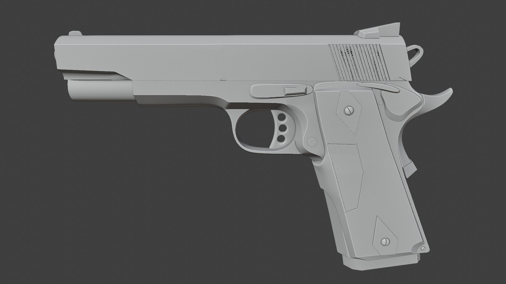 Lowpoly Handgun Model pistol Low-poly 3D model_13