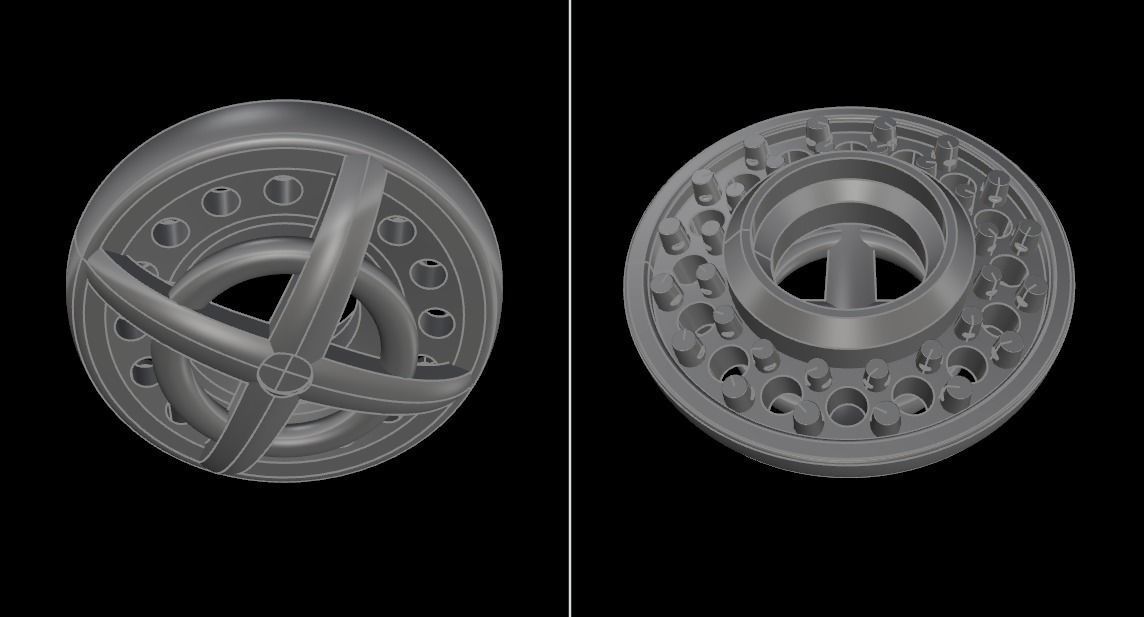 Diamond Bezel Halo Earring 4mm 3D print model_12