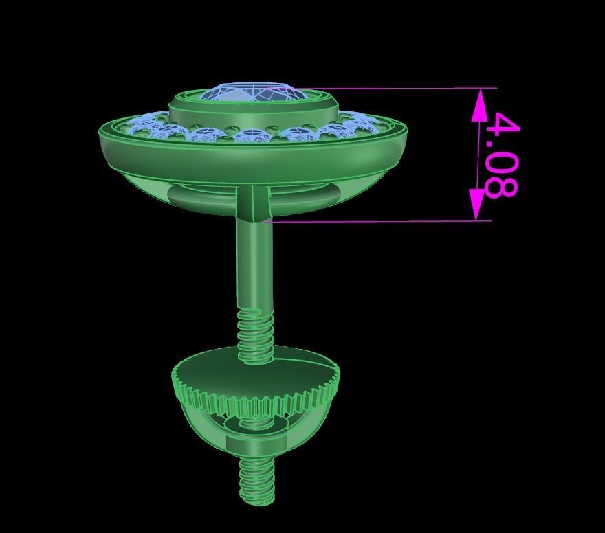 Diamond Bezel Halo Earring 4mm 3D print model_9