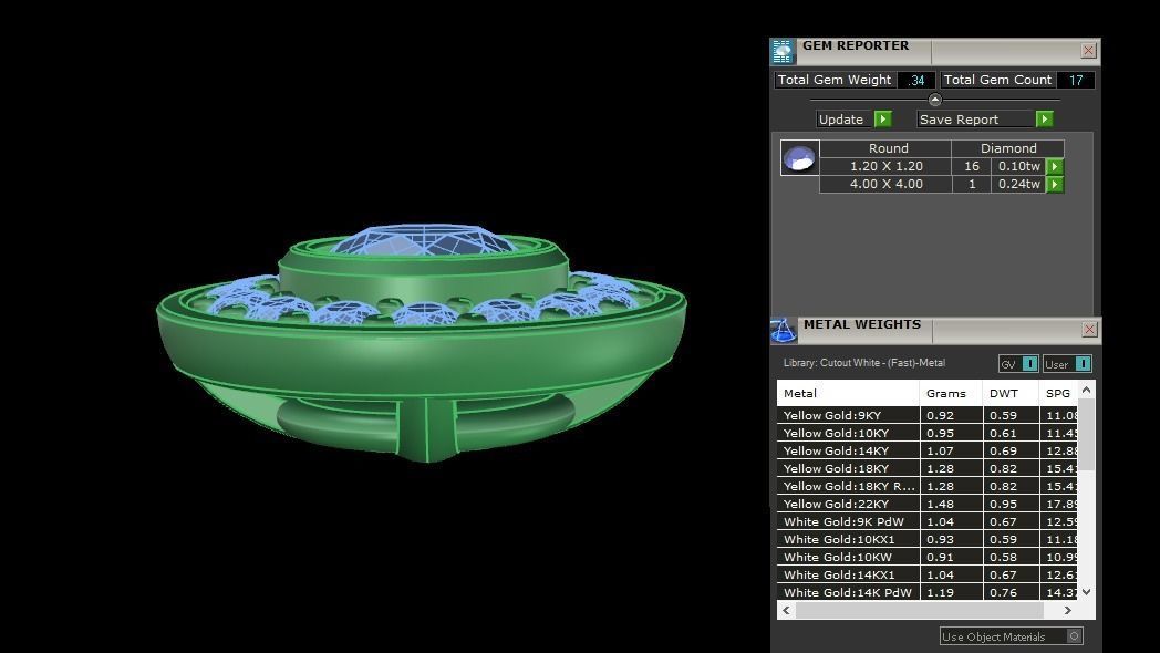 Diamond Bezel Halo Earring 4mm 3D print model_7