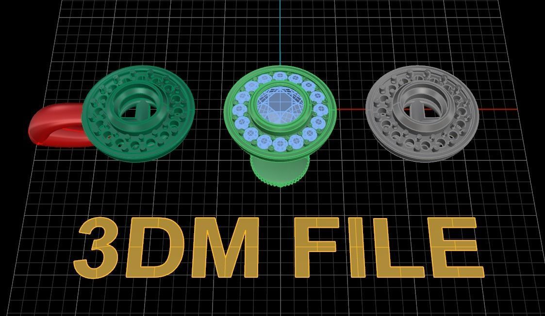 Diamond Bezel Halo Earring 4mm 3D print model_5