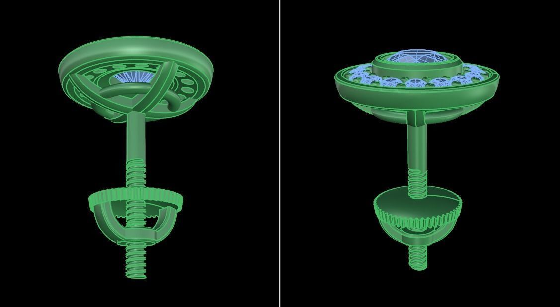 Diamond Bezel Halo Earring 4mm 3D print model_11