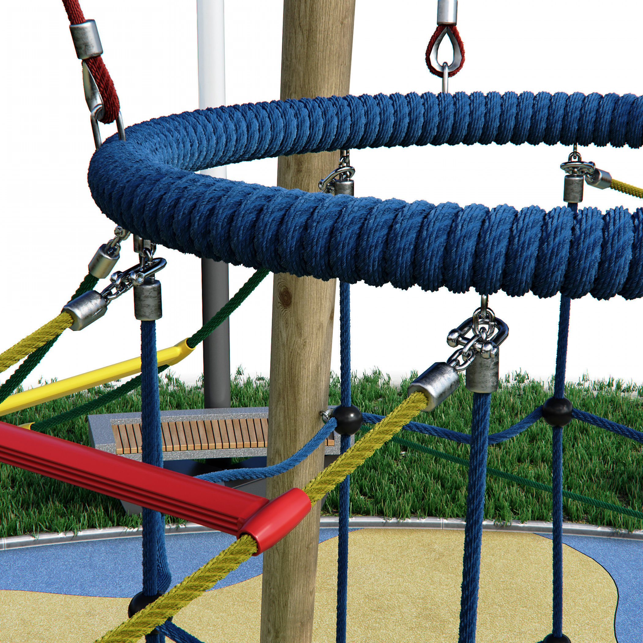 Children rope playground 3D model_3