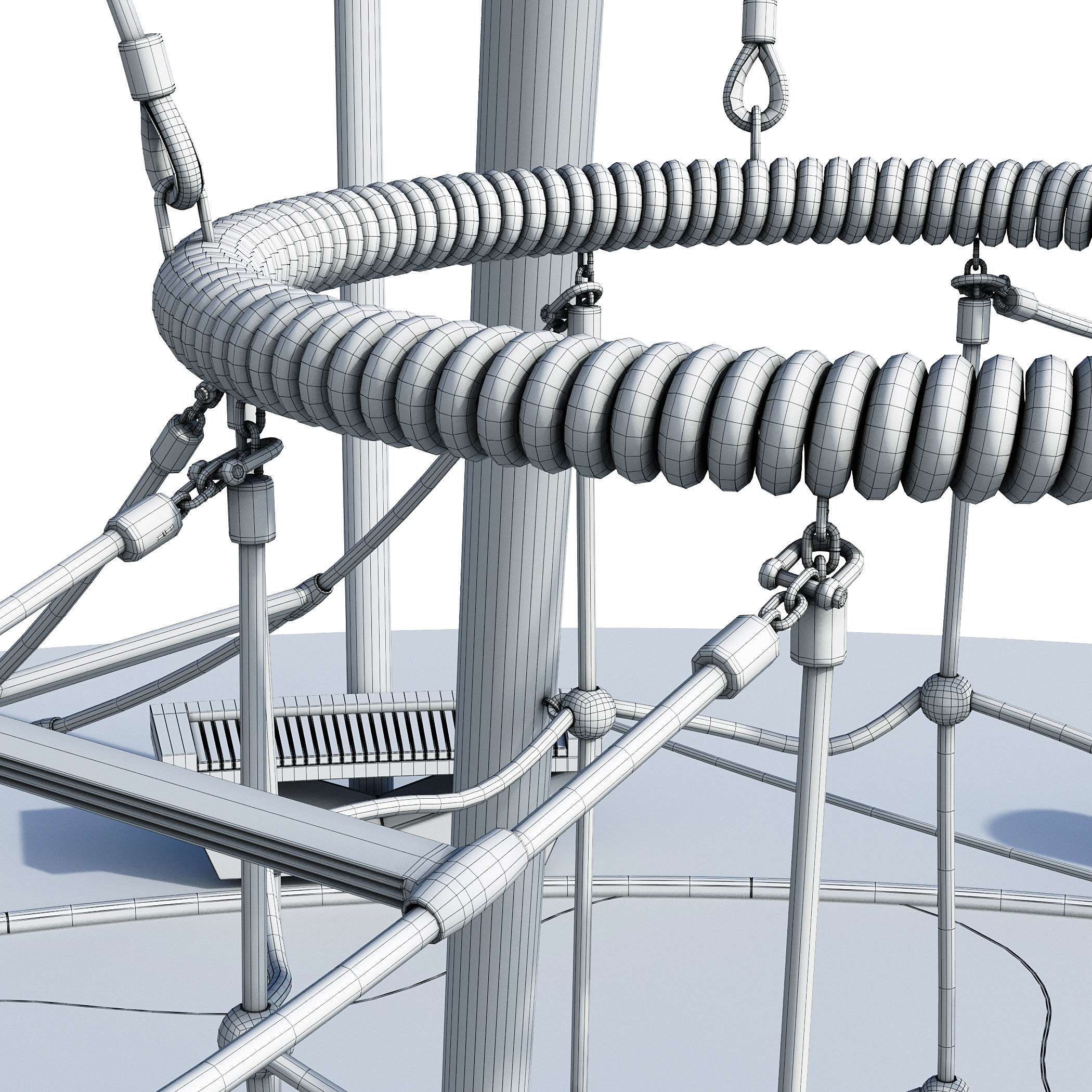 Children rope playground 3D model_7