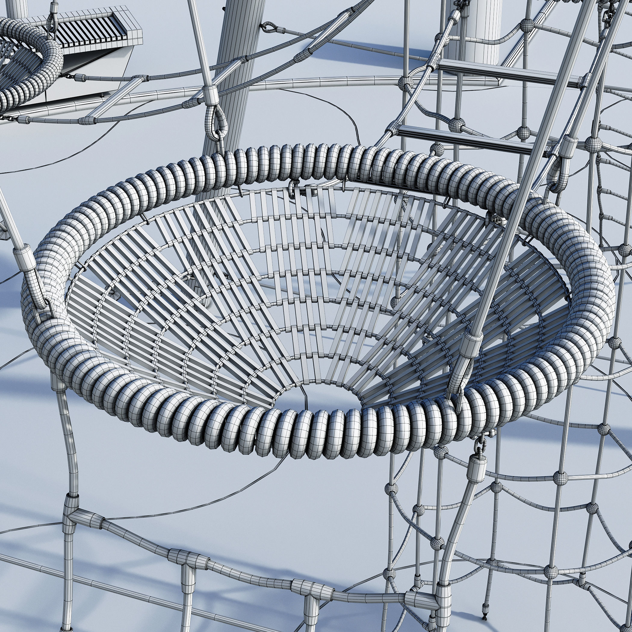 Children rope playground 3D model_5