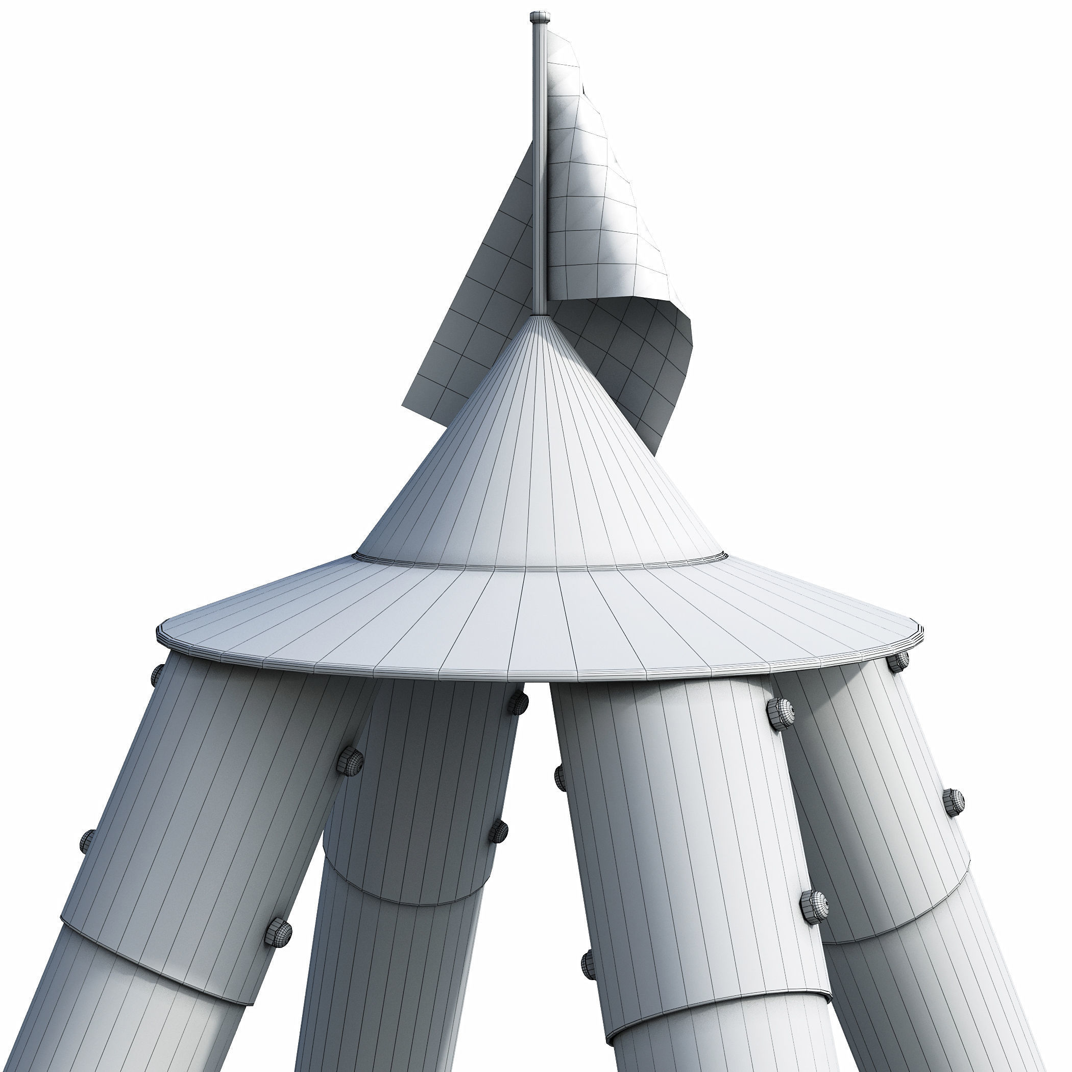 Children rope playground 3D model_6