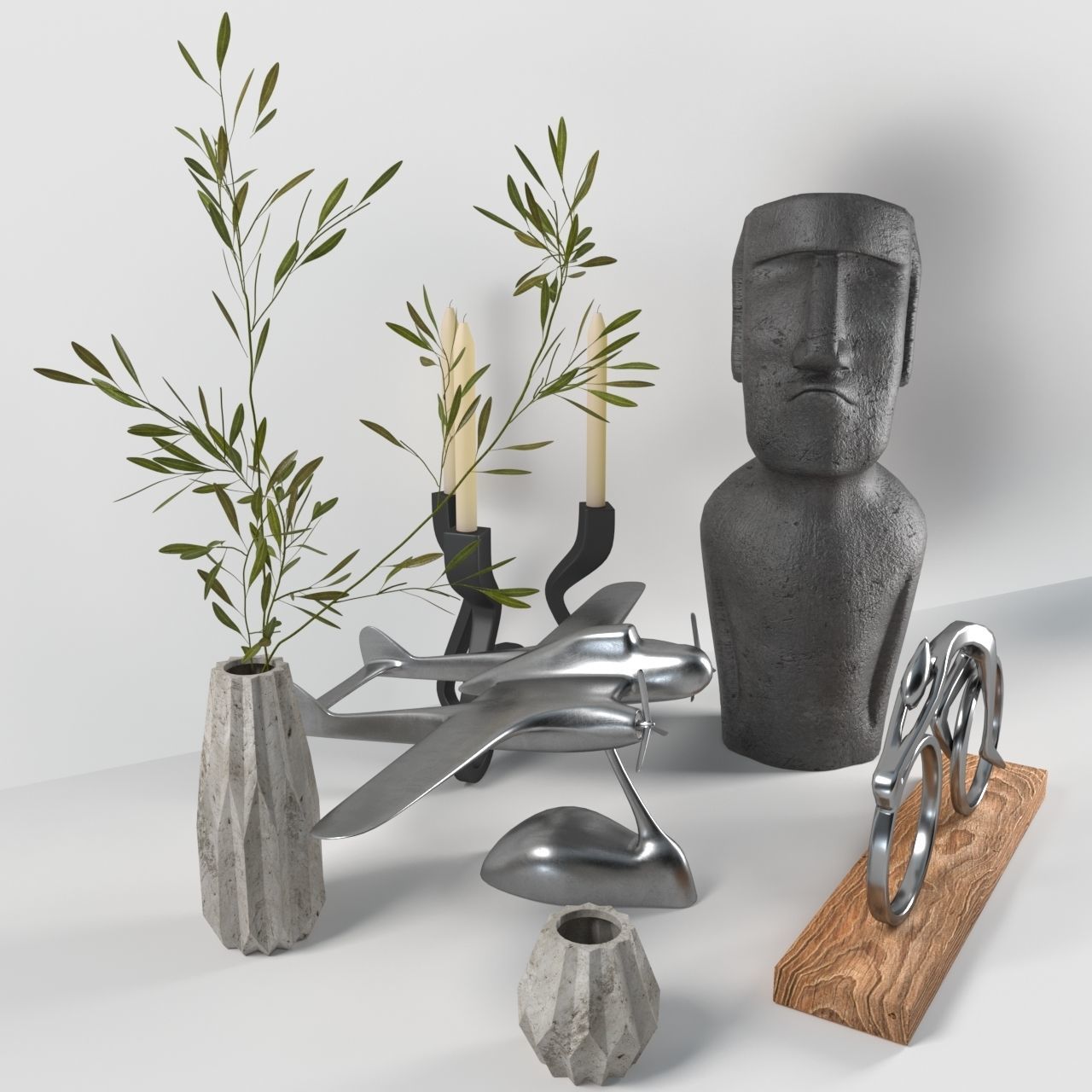 Decoration set 3D model_1