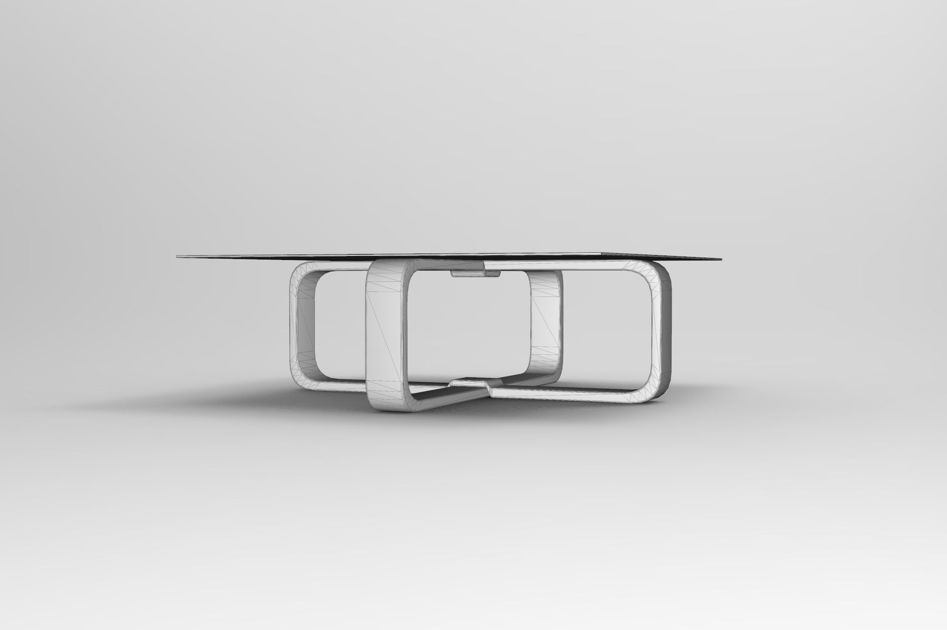 Glass Table-2 Low-poly 3D model_5