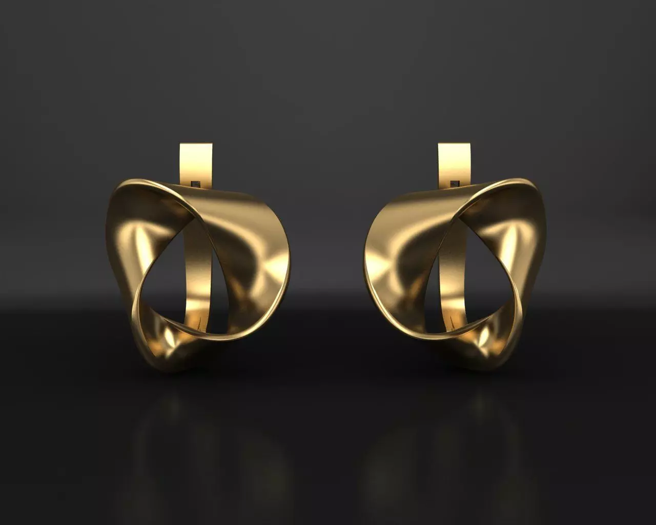 Moebius ribbon earrings 3D print model