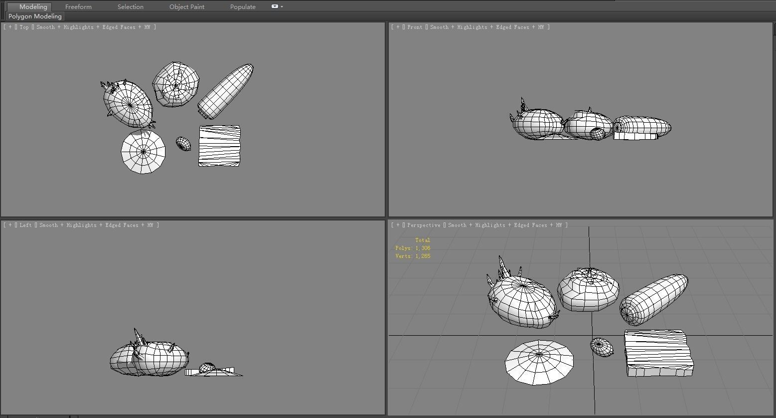 Moldy food and spoiled vegetables Low-poly 3D model_5