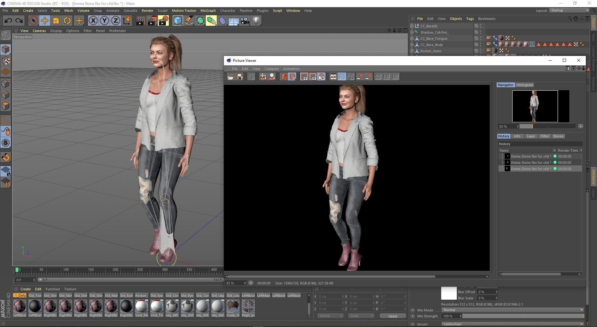 Emma Stone 3D design Ready for animation 3D model 3D model_9