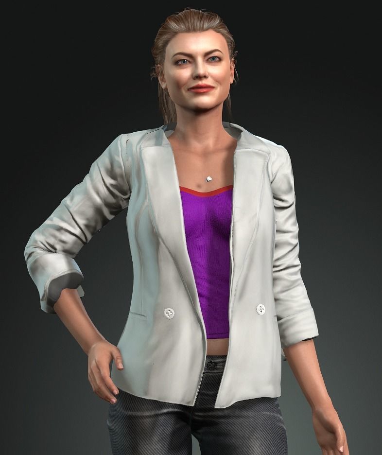 Emma Stone 3D design Ready for animation 3D model 3D model_7