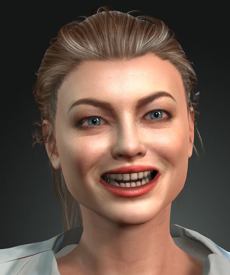 Emma Stone 3D design Ready for animation 3D model 3D model_3