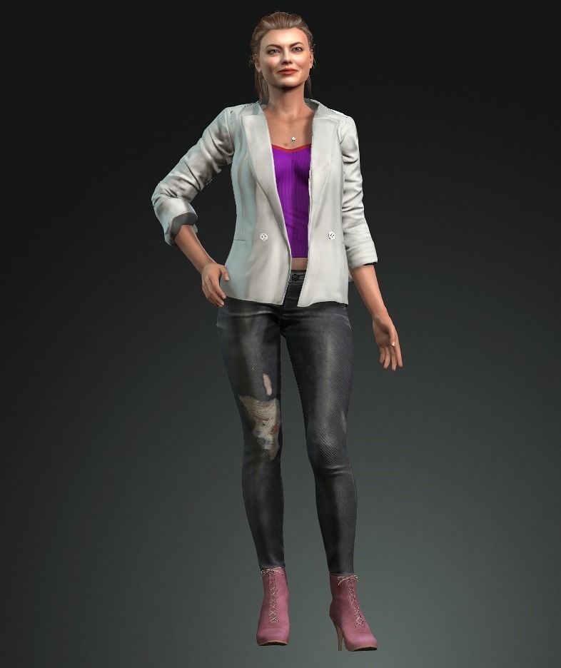 Emma Stone 3D design Ready for animation 3D model 3D model_8