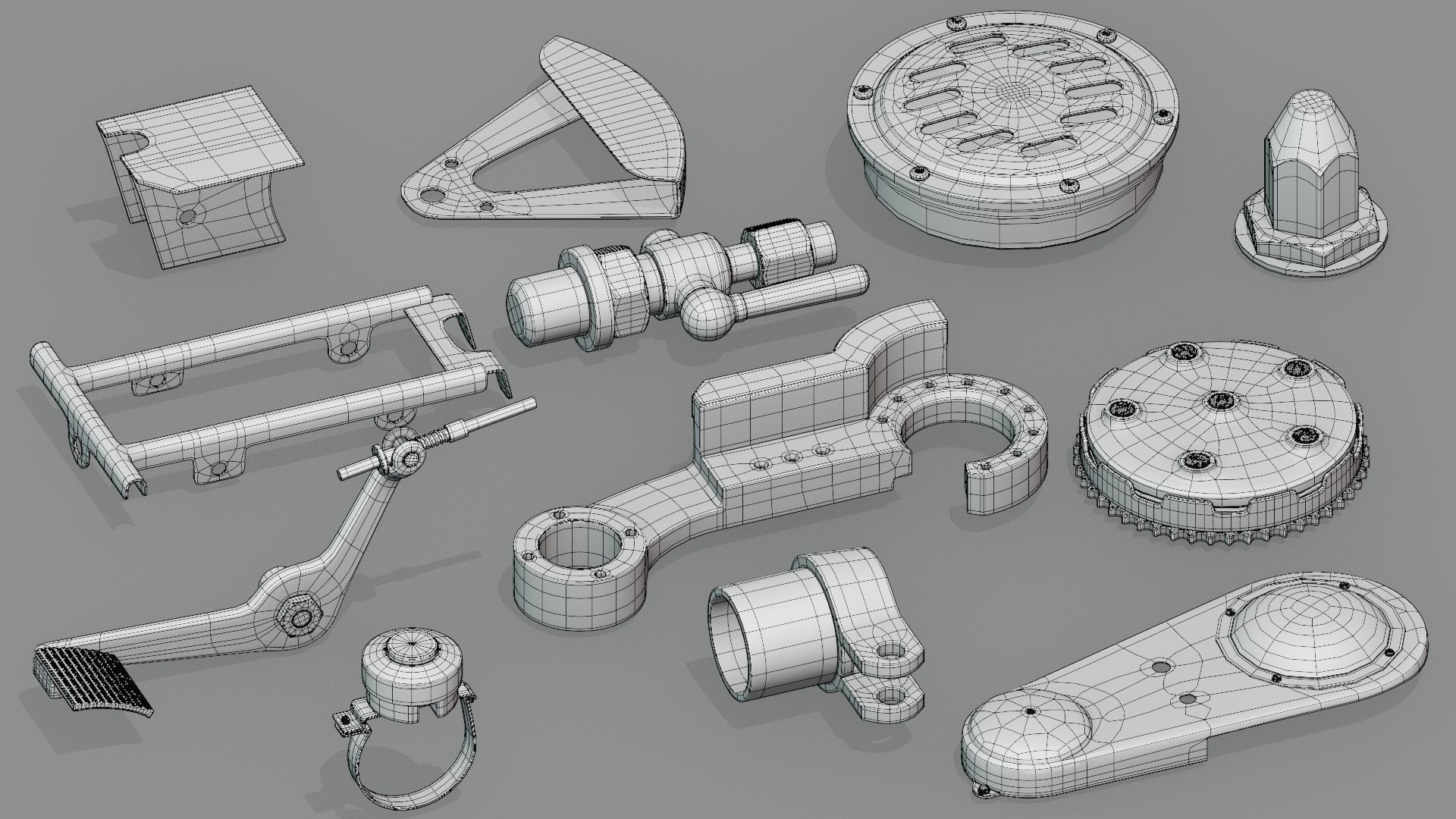 Hard Surface Mechanical Kitbash Quad Topology Volume 2 3D model_15